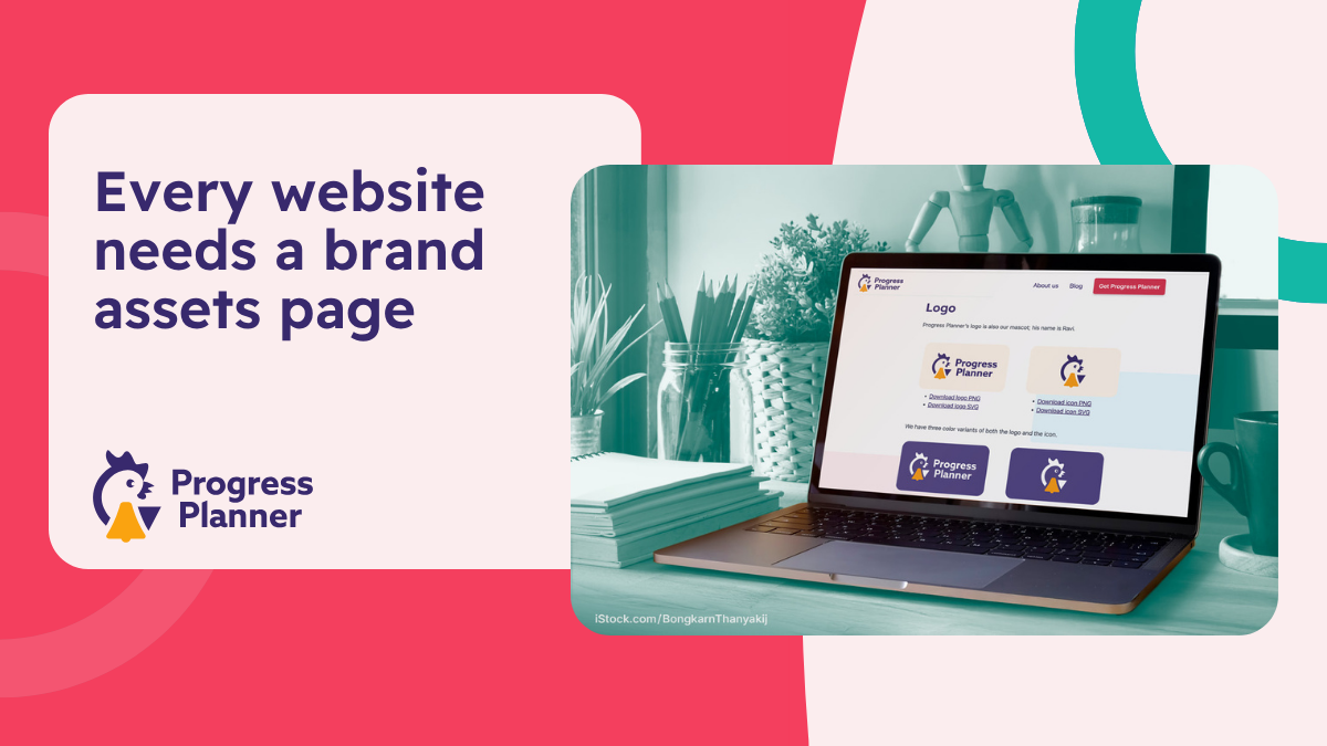 Every website needs a brand assets page - Progress Planner
